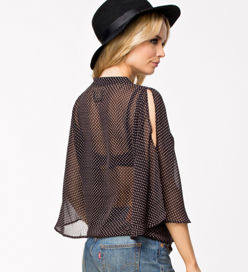 Sheer Black Blouse - Görsel 2